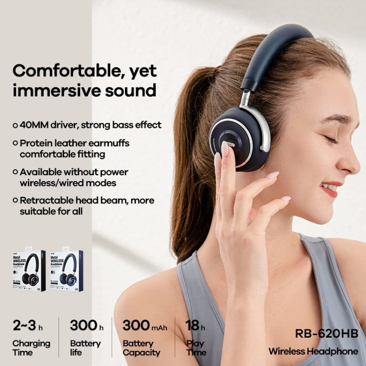 REMAX RB-620HB Bluetooth 5.0 Metall Drahtloses Bluetooth-Headset