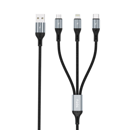 TOTUDESIGN B3B-011 Speedy Series II 3-in-1 8-poliges + Typ-C / USB-C + Micro-USB-Ladedatenkabel, Länge: 1,2 m