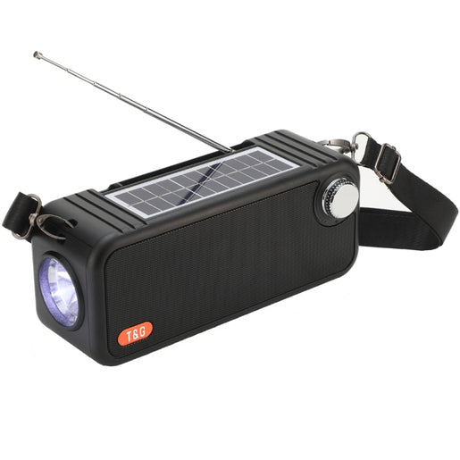 T&G TG637 Tragbarer, solarbetriebener, kabelloser Bluetooth-Lautsprecher für den Außenbereich mit FM/Taschenlampe/TF-Kartensteckplatz