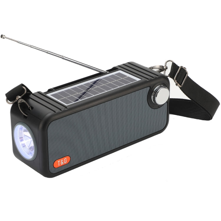 T&G TG637 Tragbarer, solarbetriebener, kabelloser Bluetooth-Lautsprecher für den Außenbereich mit FM/Taschenlampe/TF-Kartensteckplatz