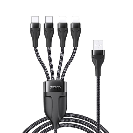 YESIDO CA111 1,2 m 4A USB auf Dual Type-C + Dual 8 Pin Ladekabel