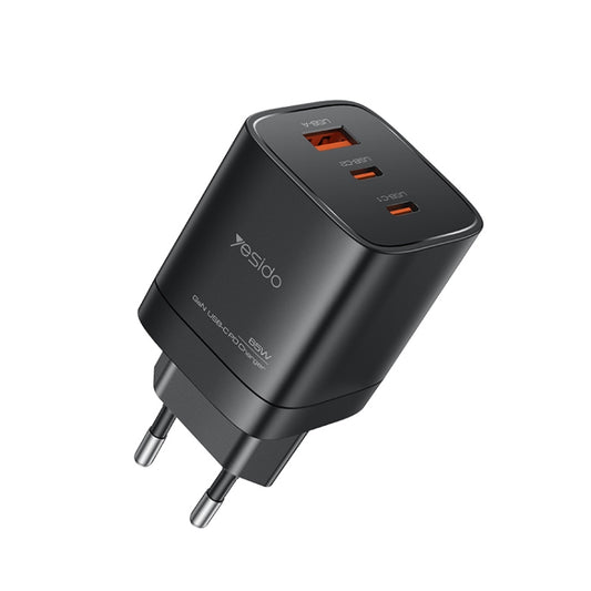 Yesido YC65 PD65W Drei-Port-Typ-C-GaN-Ladegerät, EU-Stecker