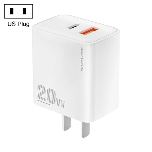 WK WP-U126 PD 20 W USB-C/Typ-C USB-Dual-Port-Ladegerät, US-Stecker