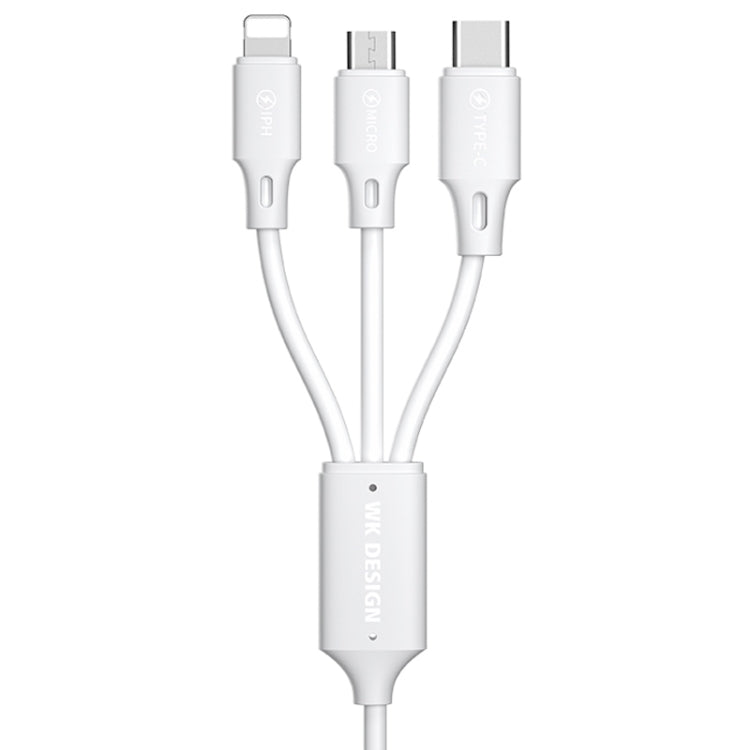 WK WDC-103 3A 3 In 1 8 Pin + Micro USB + Typ-C / USB-C Fullspeed Pro Ladedatenkabel, Länge: 1,15 m