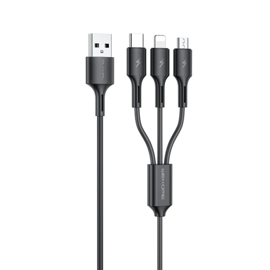 WK WDC-137 3-in-1-USB-zu-Micro-USB / 8-poliges + USB-C / Typ-C 3A-Schnellladekabel