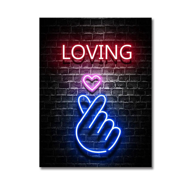 Moderne Neon Slogan Poster Motivation Wand Kunst Drucke Inspirational Erfolg Leinwand Malerei für Schlafzimmer Haus Dekorative Bild