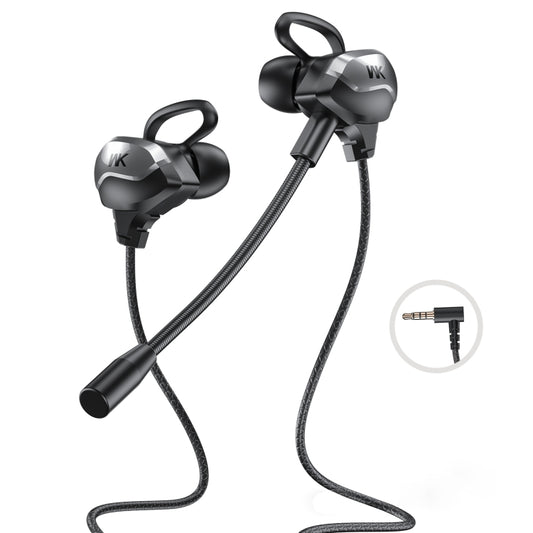 WK ET-Y30 ET-Serie 3,5-mm-Winkel-In-Ear-Gaming-Kopfhörer mit Kabelsteuerung und Mikrofon