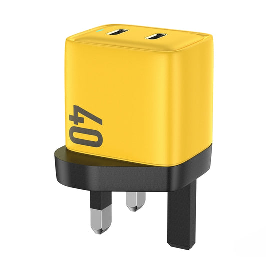 WK WP-U128 40 W Galliumnitrid-Ladegerät mit Dual-USB-C/Typ-C-Schnittstelle, Spezifikationen: UK-Stecker