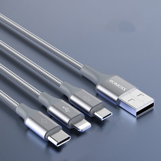 ROMOSS CB25 3-in-1 3,5 A 8-poliges + Micro-USB + Typ-C/USB-C-Kabel