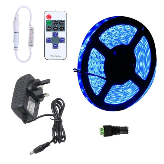 YWXLLight Dimmbares Lichtstreifen-Set, SMD 2835, 5 m LED-Band, wasserdicht für den Innenbereich, 11-Tasten-LED-Streifenlampe mit Fernbedienung, 300 LEDs, UK-Stecker